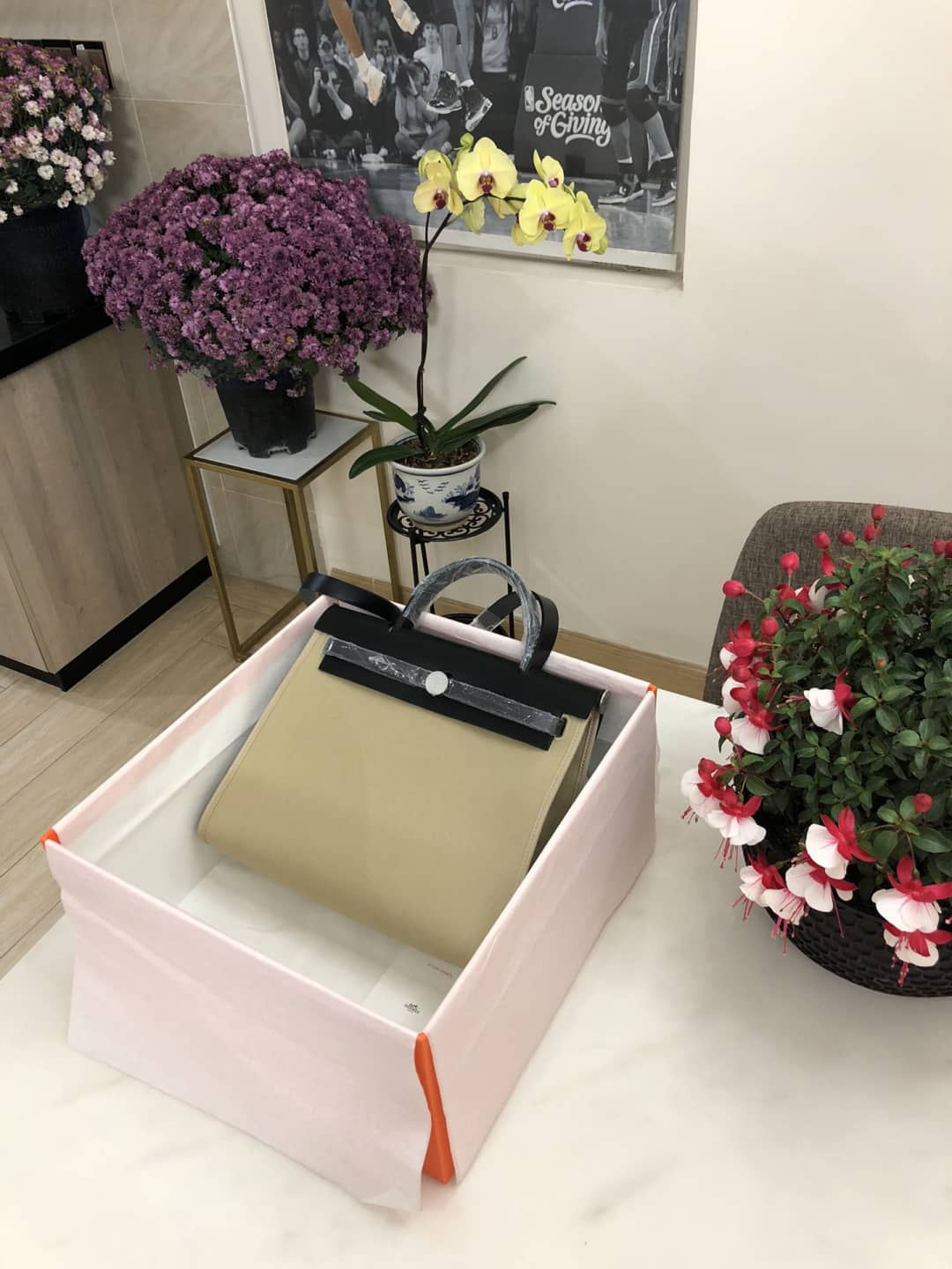 H**me5 Bag Replica 31 Canvas Leather  HerBag