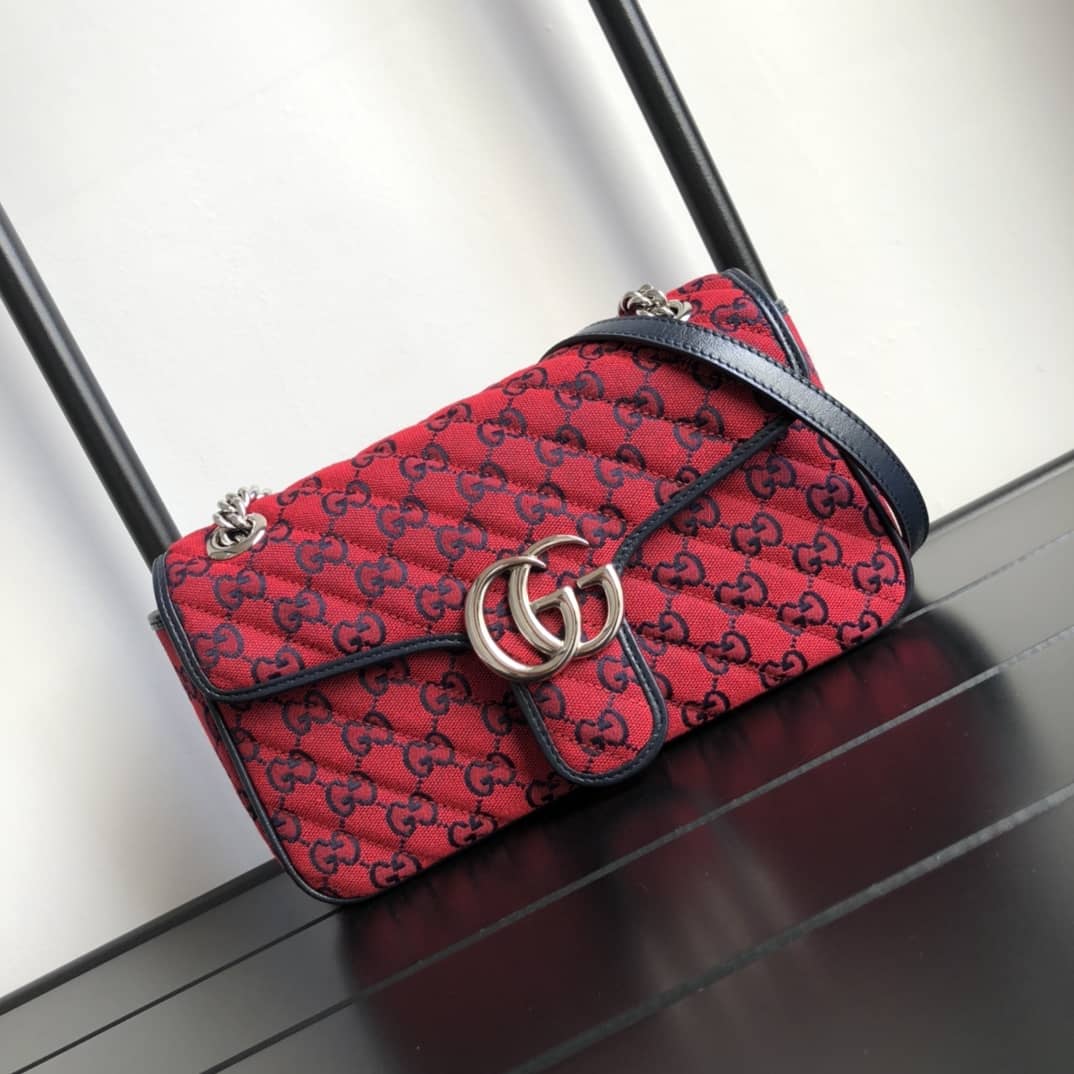Gvc*1 GG Marmont Matelasse Shoulder Bag Replica Red 443497