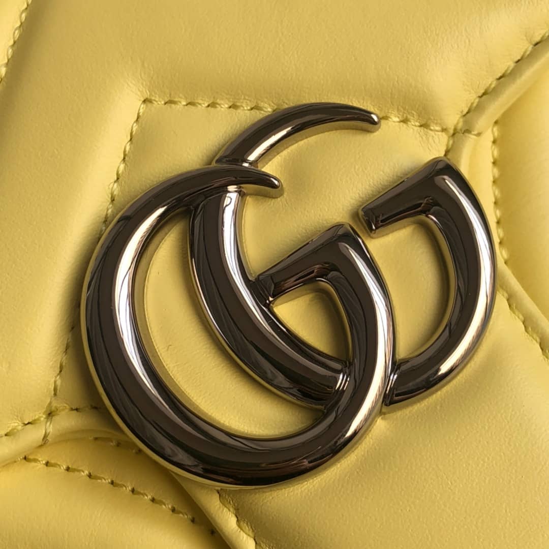 Gvc*1 GG Marmont Mini Matelasse Shoulder Bag Replica Yellow 446744