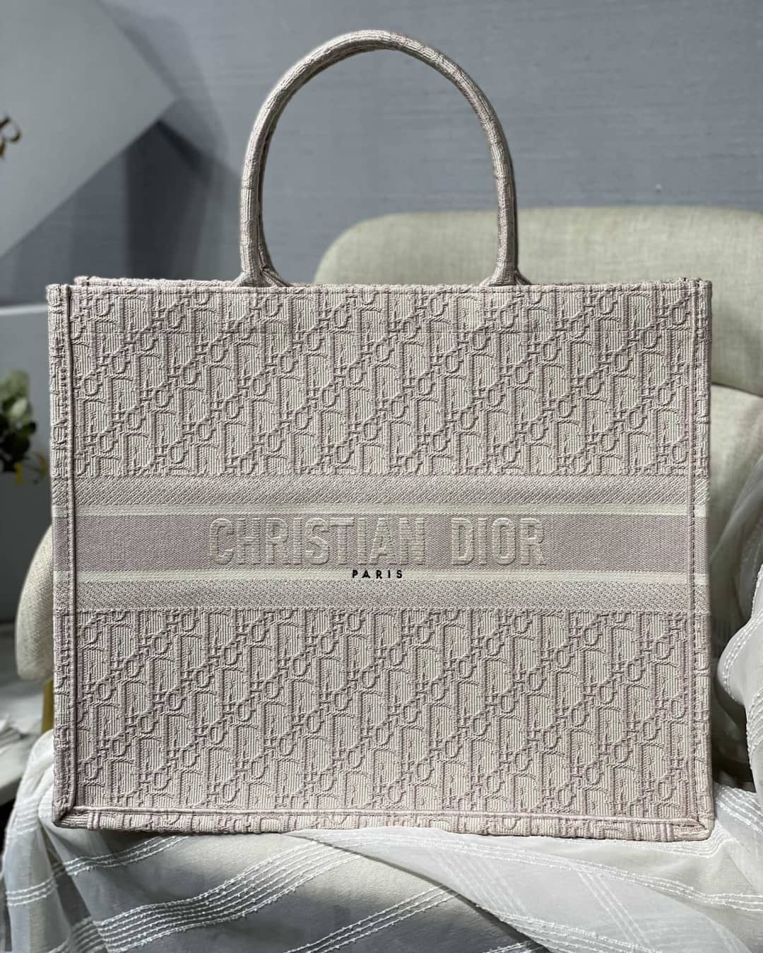 Chr1st1an D10r CD Book Embroidery Replica Tote