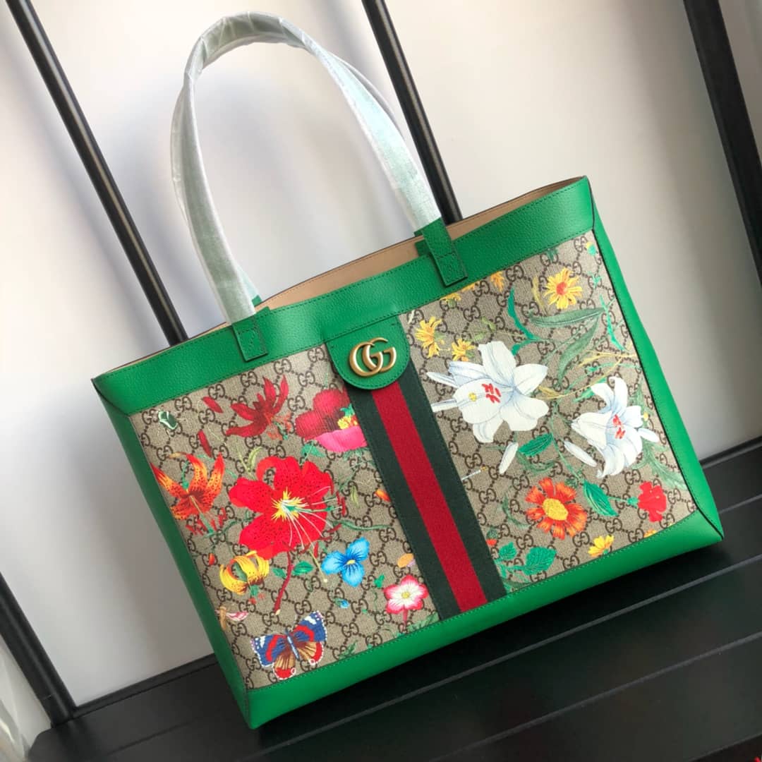 Gvc*1 Ophidia Web Soft GG Svp*me Tote Replica Green 547947