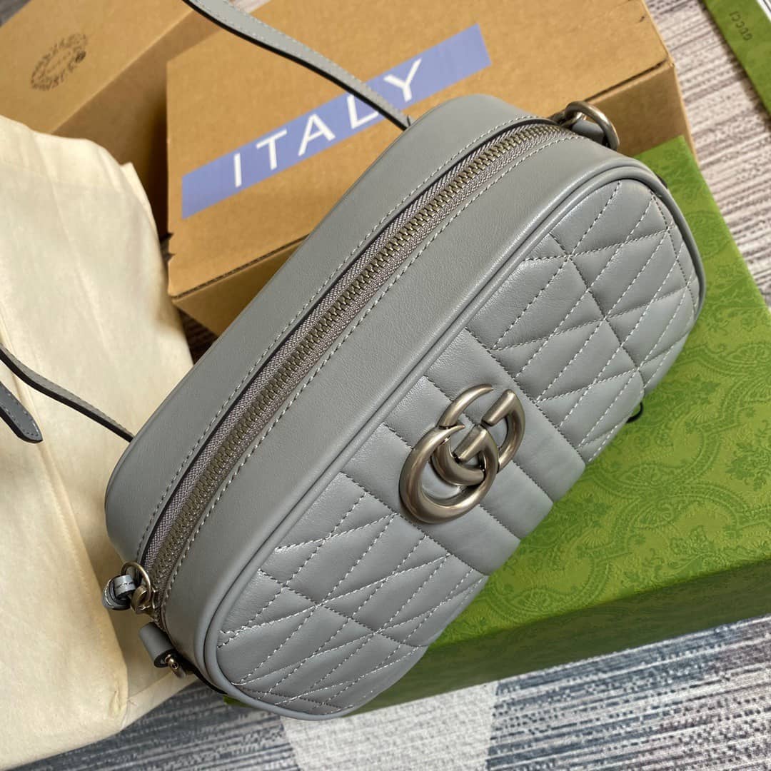 Gvc*1 GG Marmont Small Shoulder Handbag Camera Bag Replica Blue 447632