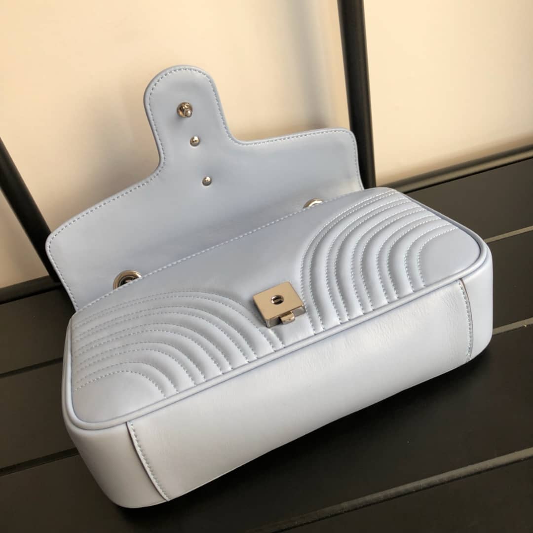 Gvc*1 GG Marmont Matelasse Shoulder Bag Replica Blue 443497