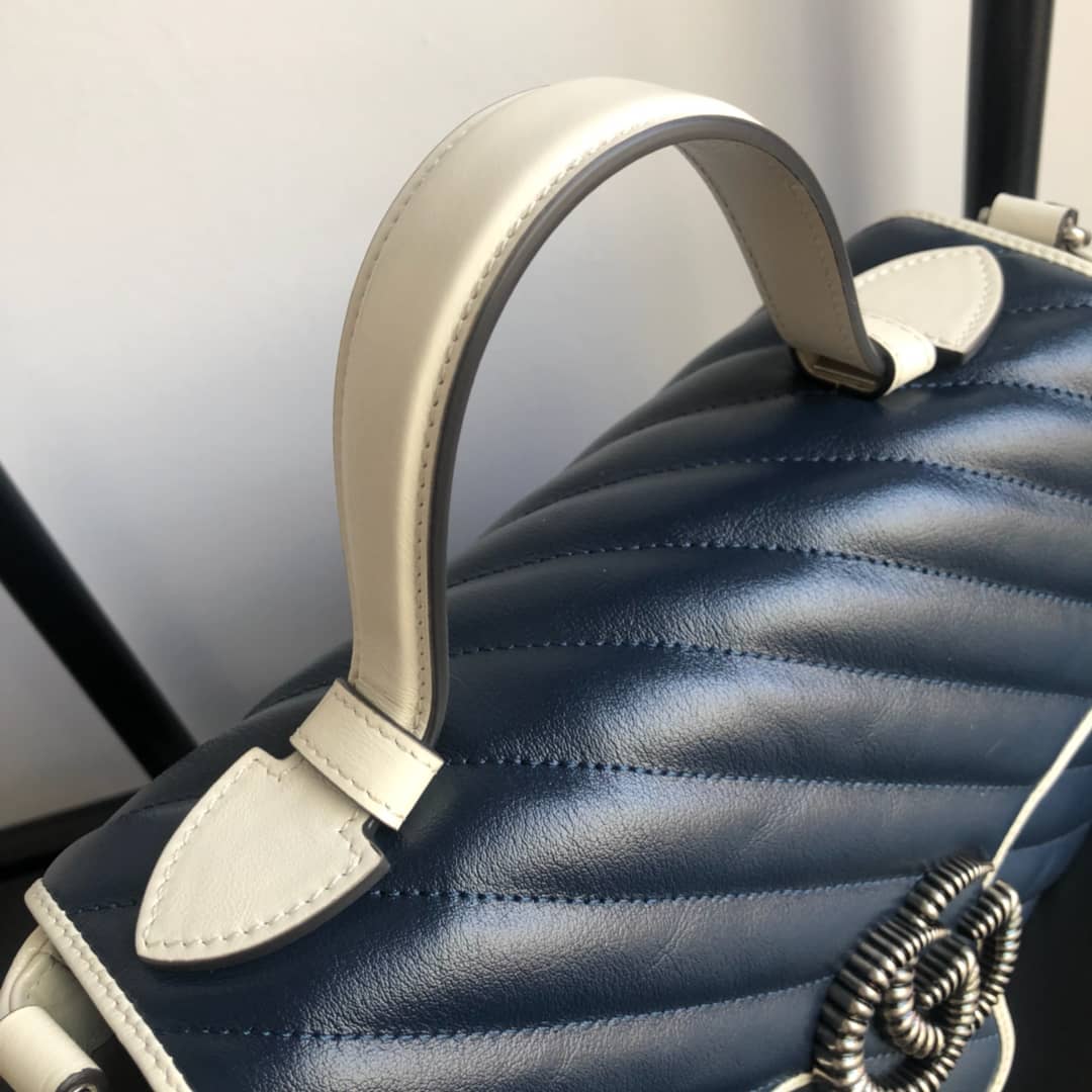 Gvc*1 Marmont Dupe Small Handle Shoulder Bag Replica Blue 498110