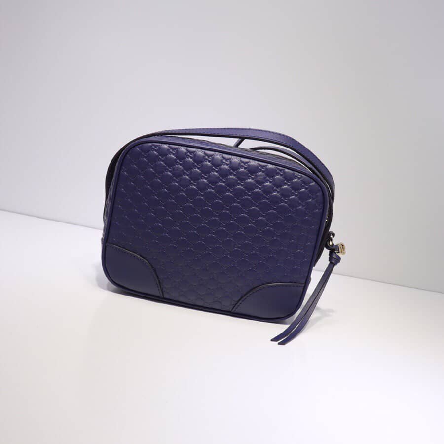 Gvc*1 Bree Gvc*1ssima GG Leather Canvas Camera Bag Replica Blue 449413