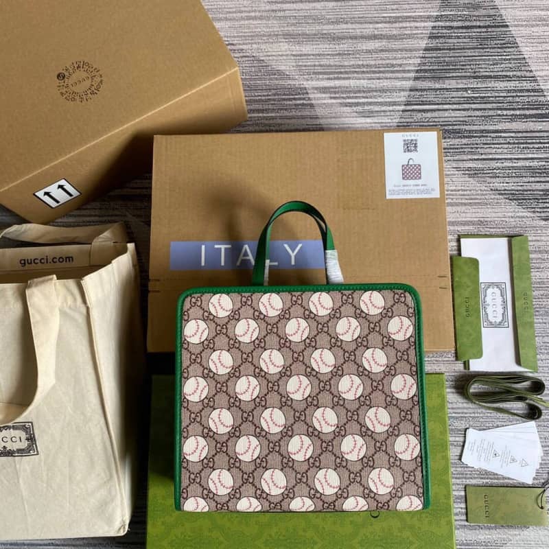 Gvc*1 GG Svp*me Kids Girl Tote Replica Green 605614