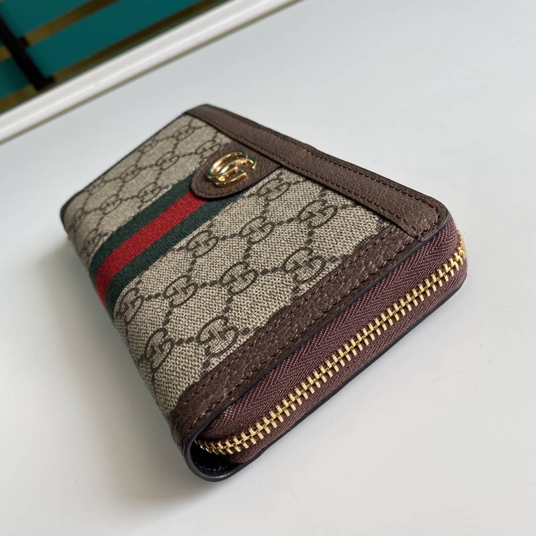 Gvc*1 Ophidia GG Zip Around Wallet Replica 523154