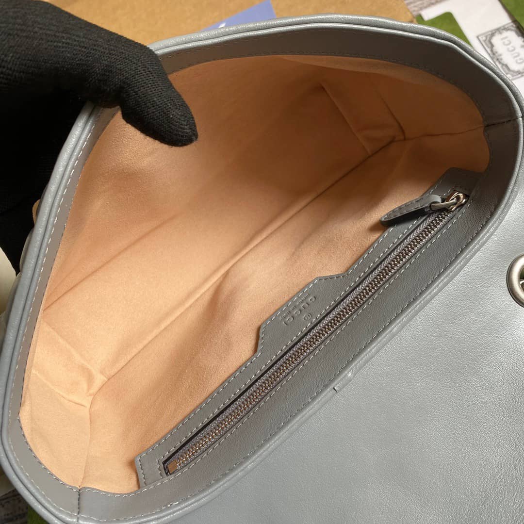 Gvc*1 GG Marmont Matelasse Shoulder Bag Replica Gray 443497