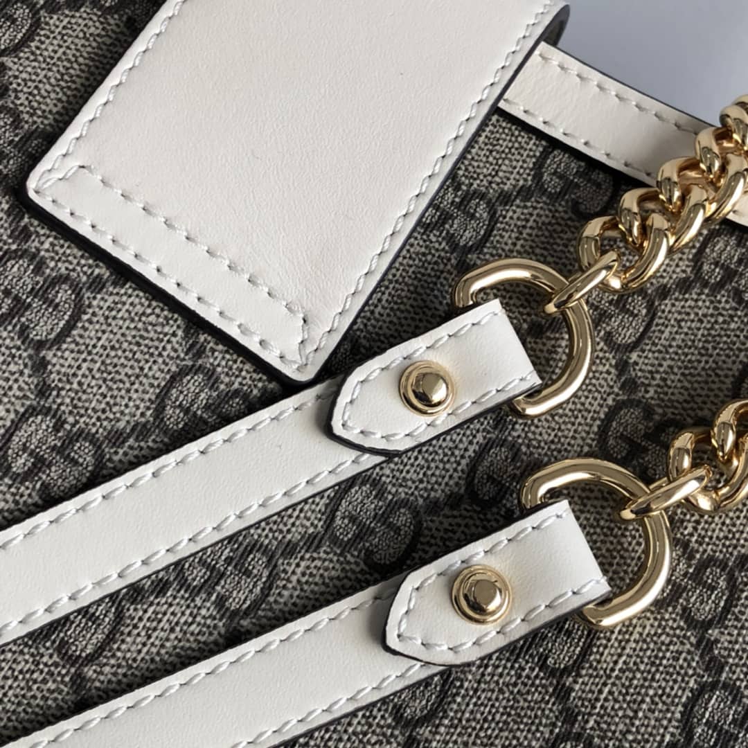 Gvc*1 Padlock Medium GG Svp*me Shoulder Bag Replica Gray White 479197