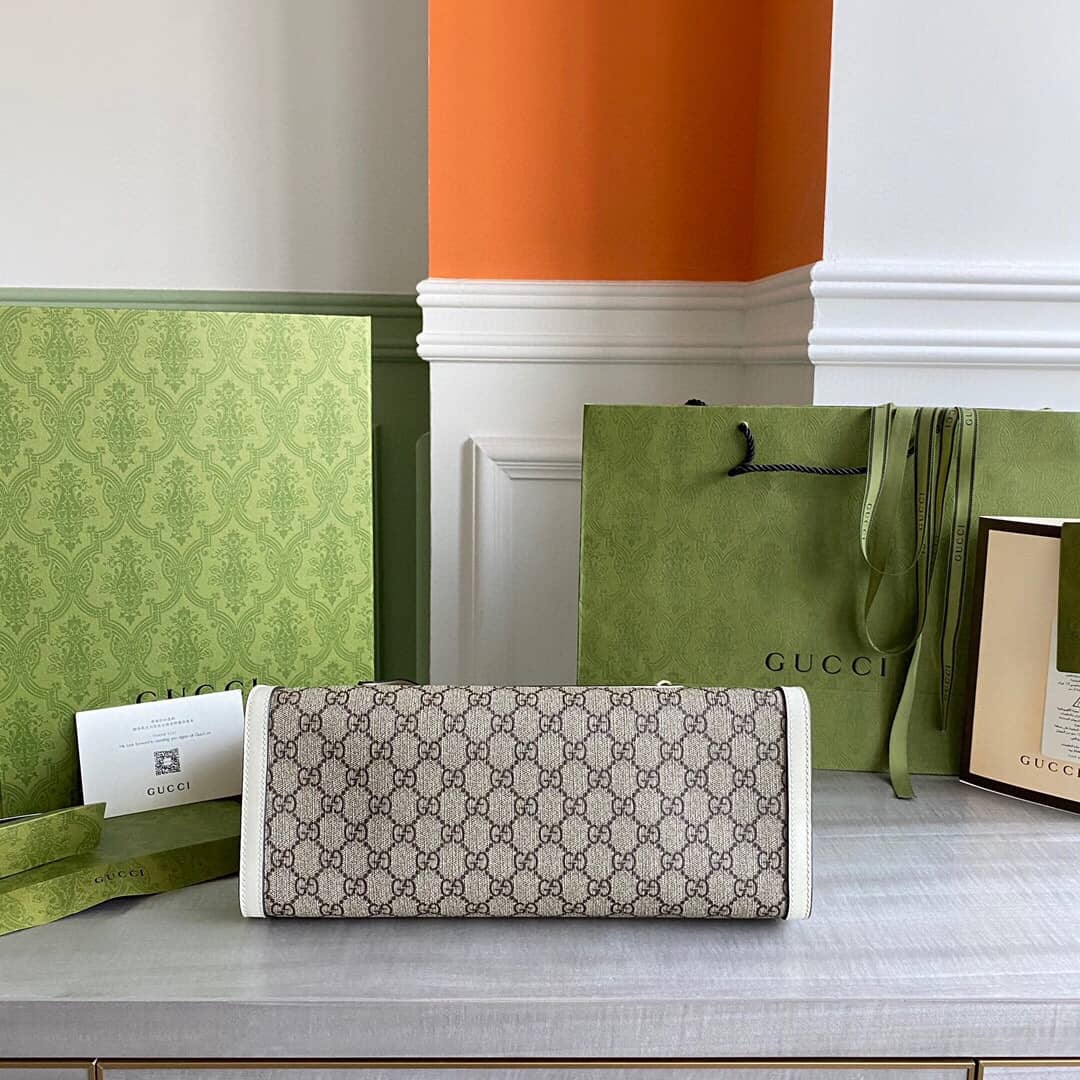 Gvc*1 Padlock Medium GG Svp*me Shoulder Bag Replica Gray White 479197