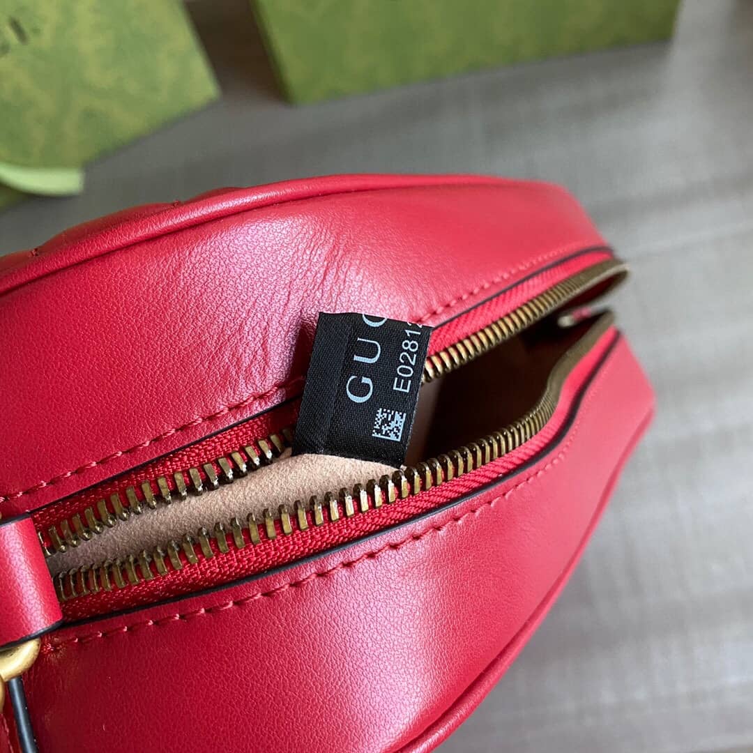 Gvc*1 GG Marmont Small Shoulder Handbag Camera Bag Replica Red 447632