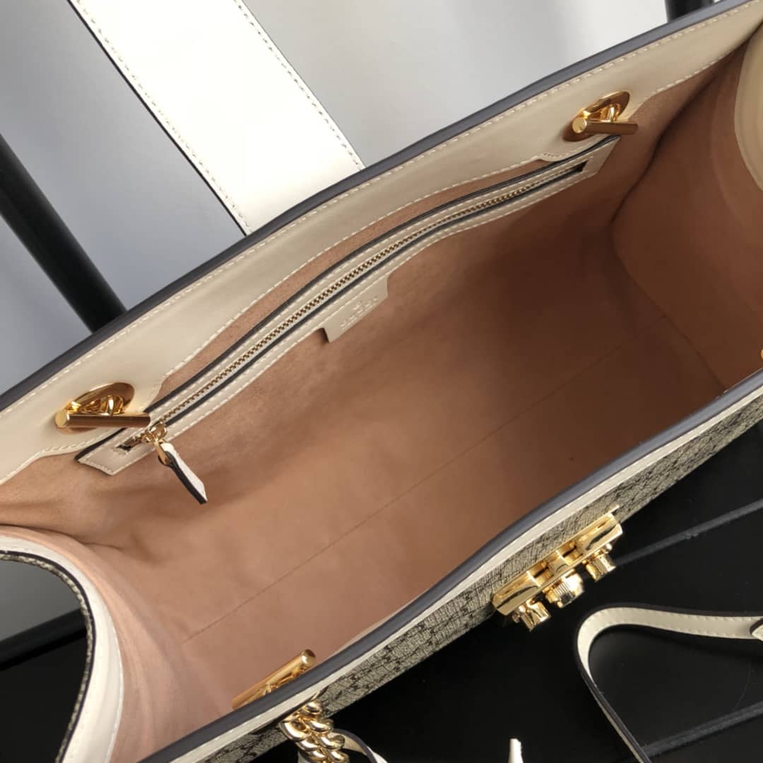 Gvc*1 Padlock Medium GG Svp*me Shoulder Bag Replica Gray White 479197