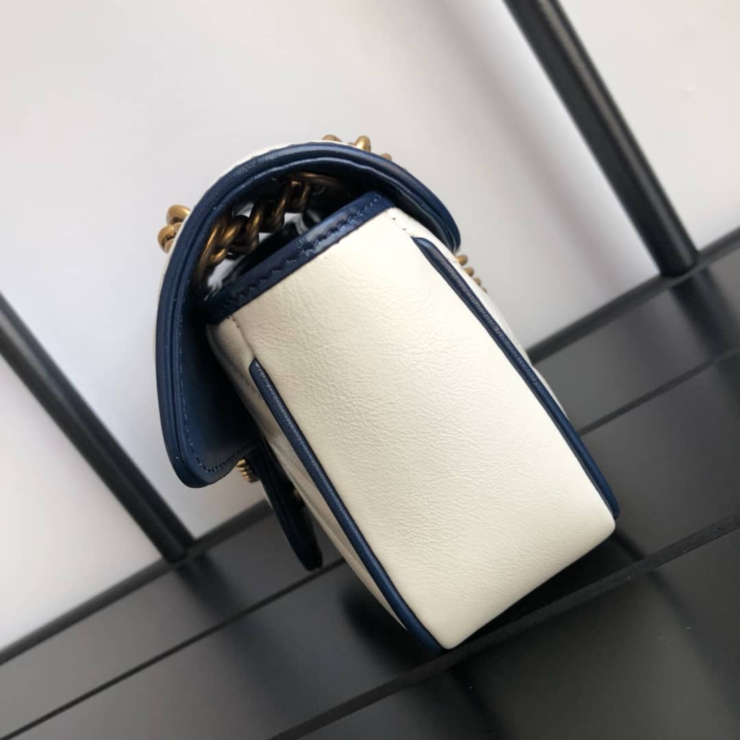 Gvc*1 GG Marmont Mini Matelasse Shoulder Bag Replica White 446744