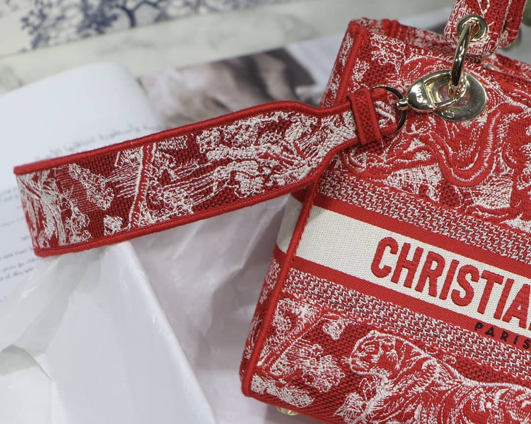 Lady D10r Dupe 24CM Paisley Embroidery Lady D-Lite Bag