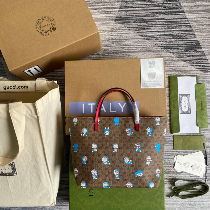 Gvc*1 Children GG Svp*me Canvas Replica Tote Brown 410812