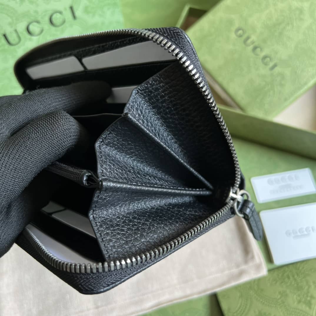 Gvc*1 GG Marmont Leather Zip Long Wallet Replica 456117