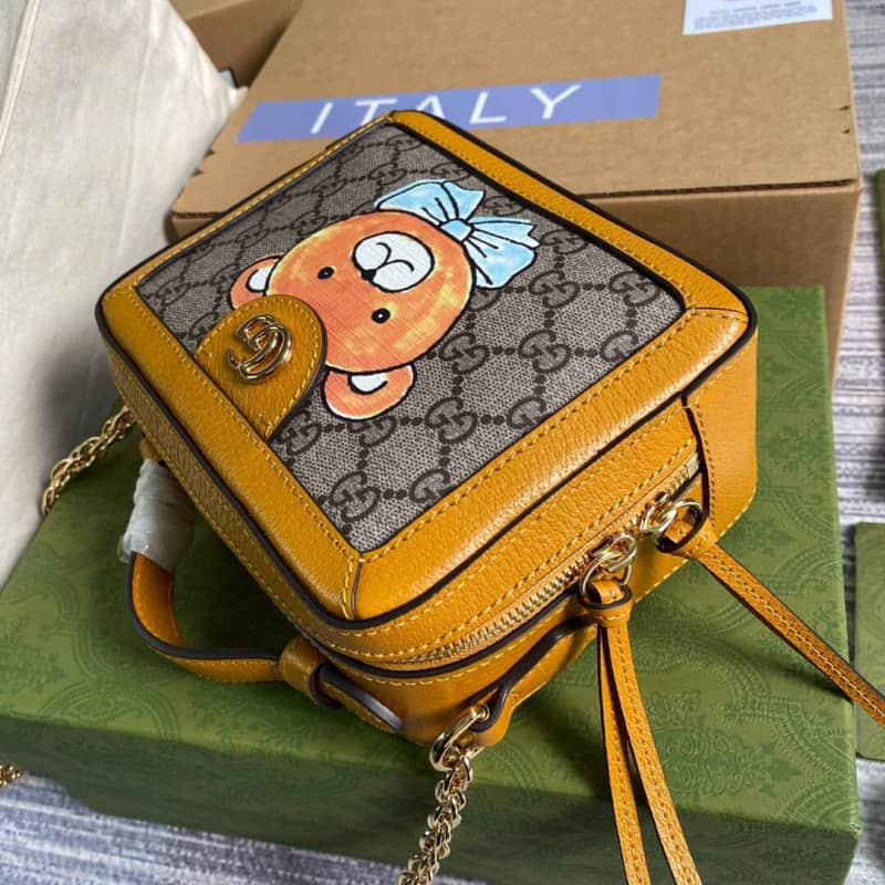 Gvc*1 GG Svp*me Ophidia Mini Camera Bag Replica Yellow 602576