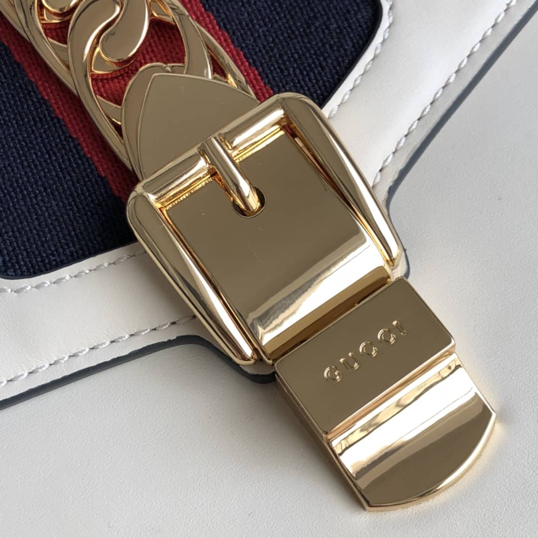 Gvc*1 Sylvie Small Leather Shoulder Bag Replica White 421882