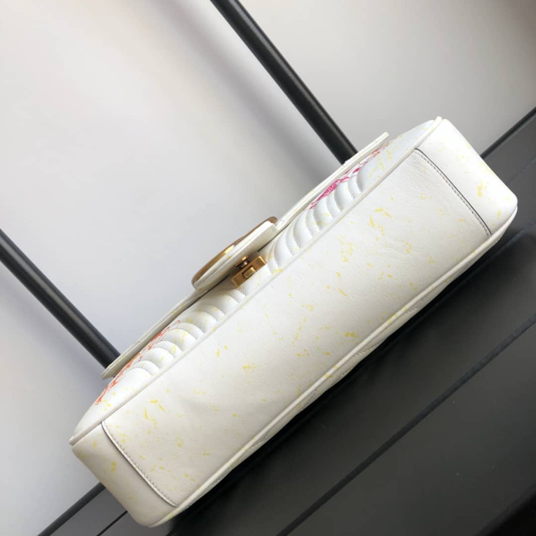 Gvc*1 GG Marmont Matelasse Shoulder Bag Replica White 443497