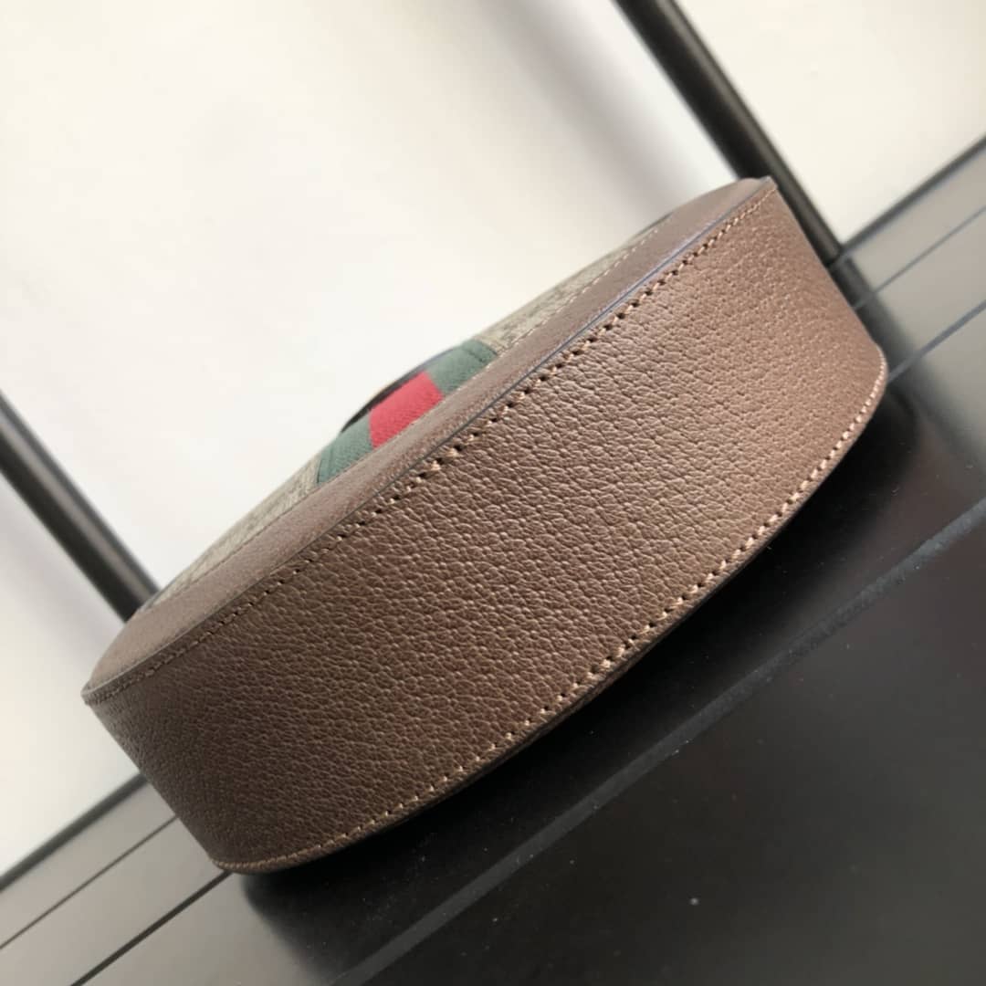 Gvc*1 Ophidia Mini Round Shoulder Bag Replica Brown 550618