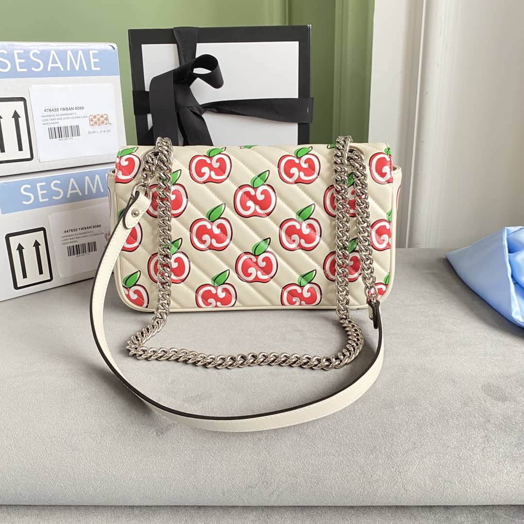 Gvc*1 GG Marmont Matelasse Shoulder Bag Replica White 443497