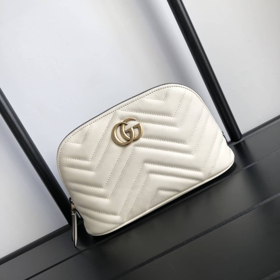 Gvc*1 GG Marmont Quilted Vanity Bag Replica White 625690