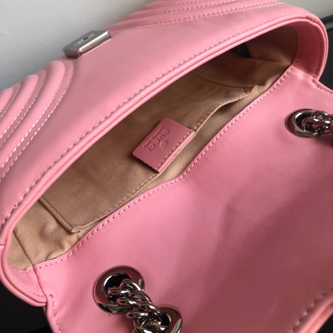 Gvc*1 GG Marmont Mini Matelasse Shoulder Bag Replica Pink 446744