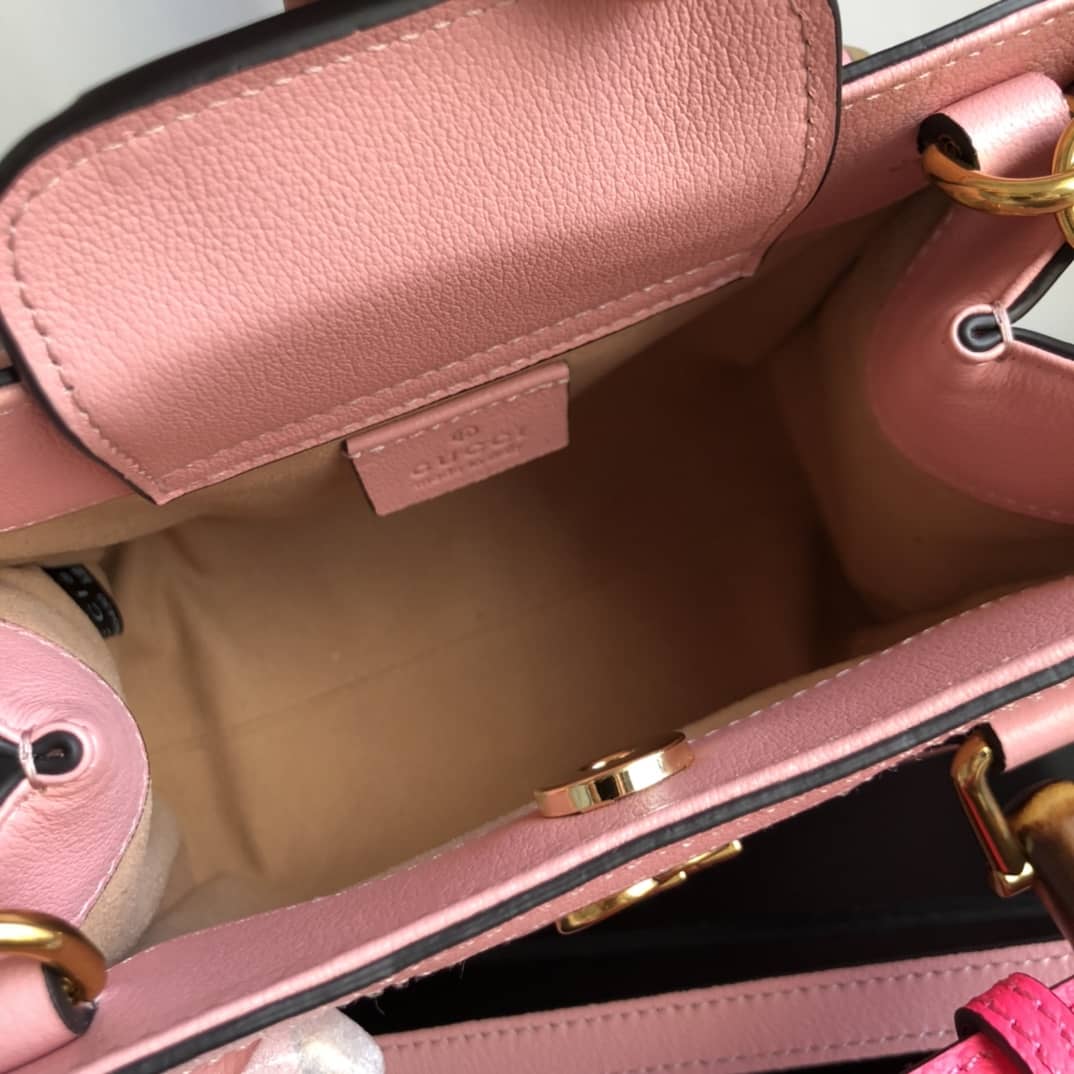 Gvc*1 Diana Mini Bamboo Tote Bag Replica Pink 655661