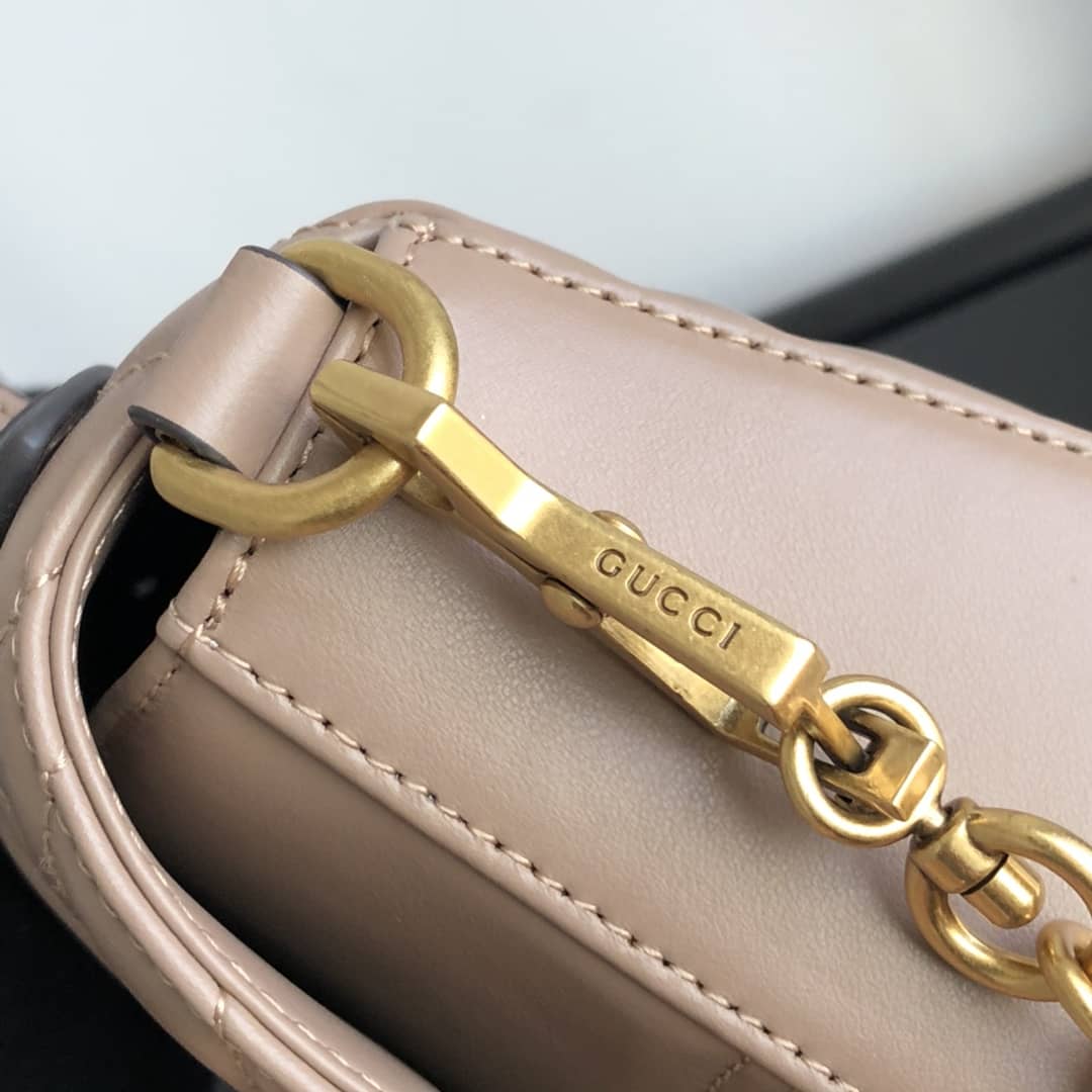 Gvc*1 GG Marmont Mini Leather Top Handle Bag Replica Apricot 547260