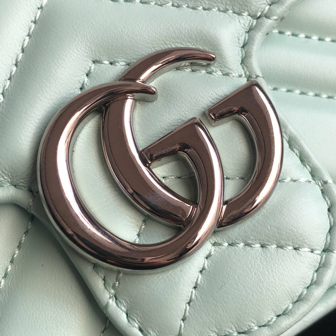 Gvc*1 GG Marmont Matelasse Leather Mini Shoulder Bag Replica Green 476433