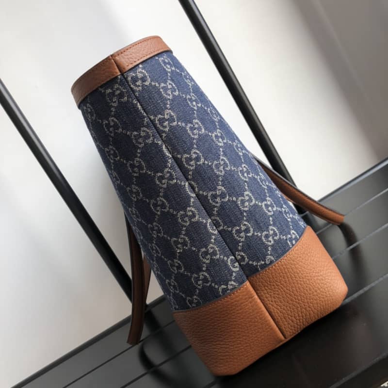 Gvc*1 Ophidia Leather Tote Replica Blue 631685