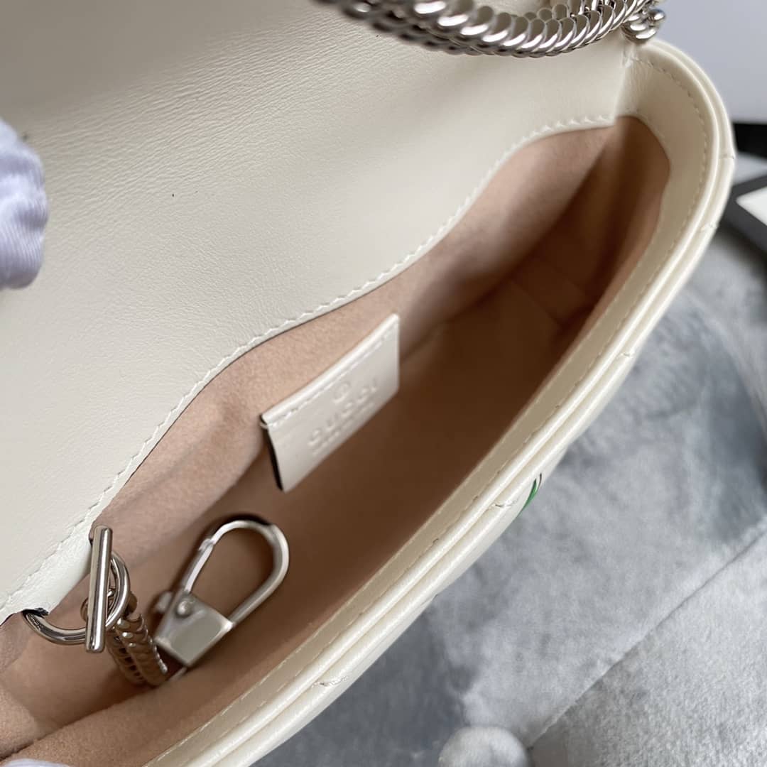 Gvc*1 GG Marmont Matelasse Leather Mini Shoulder Bag Replica White Red 476433