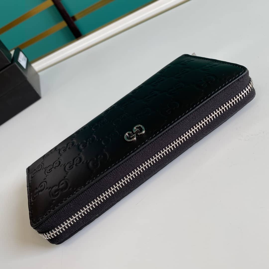 Gvc*1 Signature Zip Around Wallet Black Replica 473928