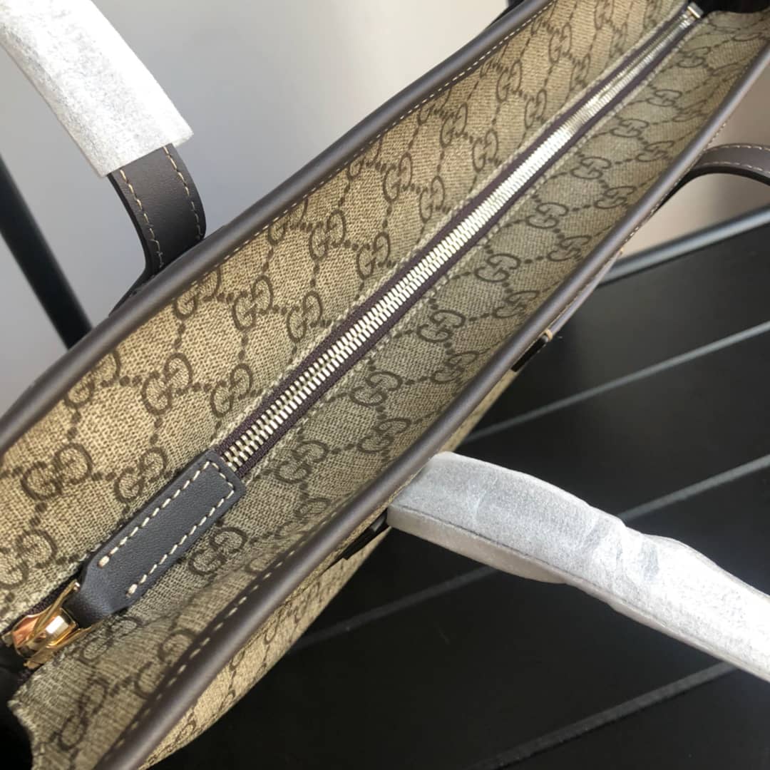 Gvc*1 GG Plus Large Zip Top PVC Replica Tote Gray Black  211137