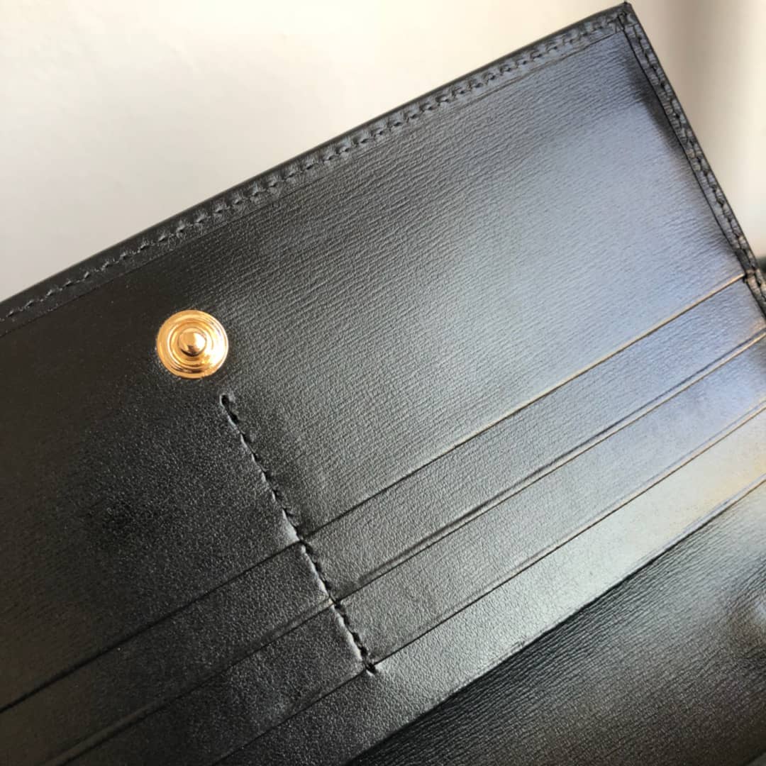 Gvc*1 GG Svp*me Horsebit 1955 Chain Wallet Replica Black 621892