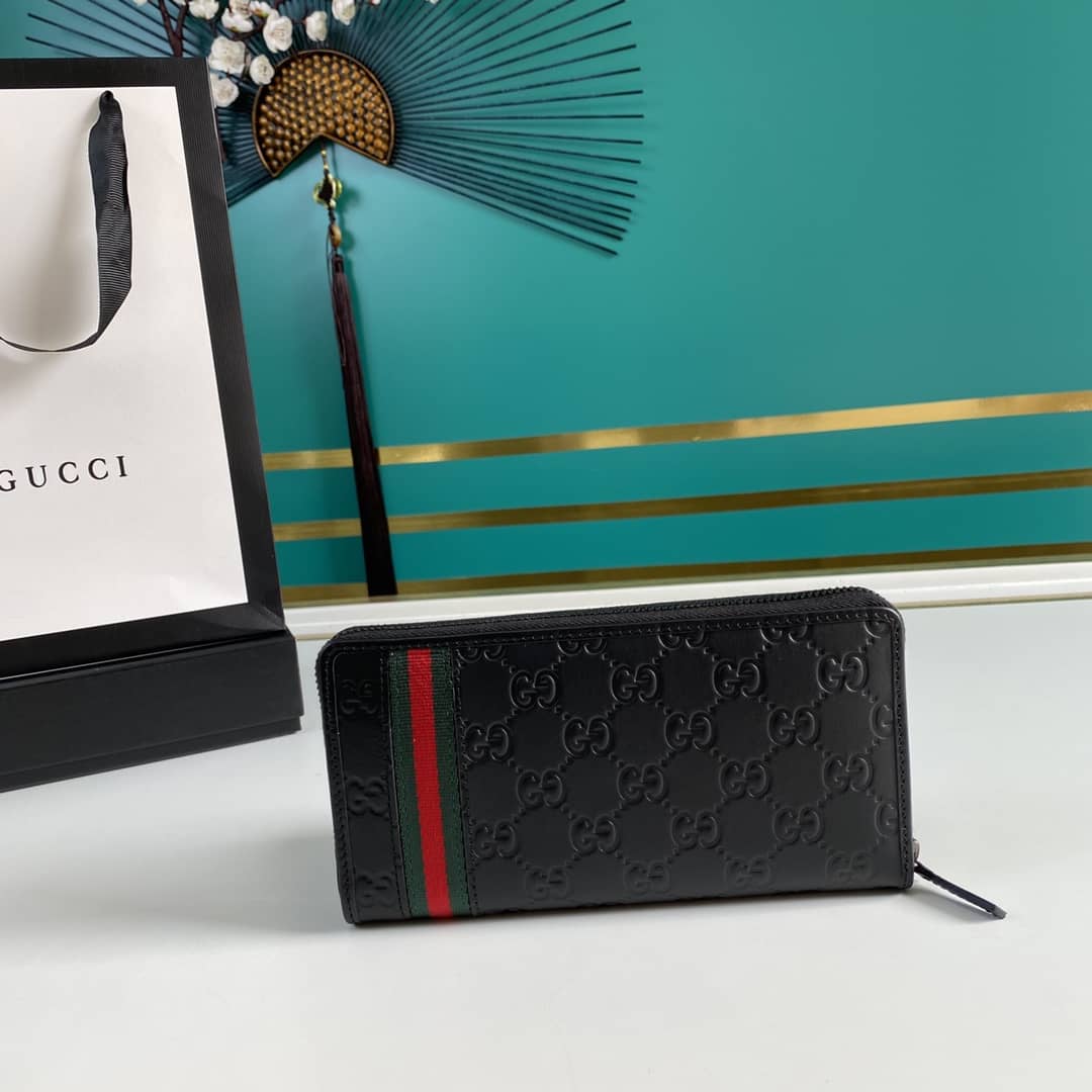 Gvc*1 GG Svp*me Web Zip Around Wallet Replica 291105