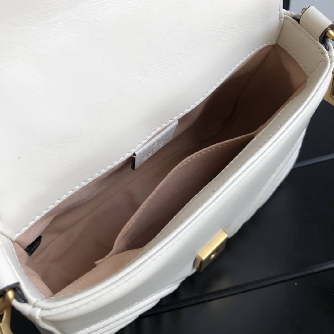 Gvc*1 GG Marmont Mini Leather Top Handle Bag Replica White 547260