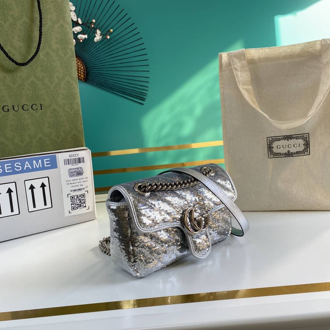 Gvc*1 Marmont GG Matelasse Leather Mini Shoulder Bag Replica 446744