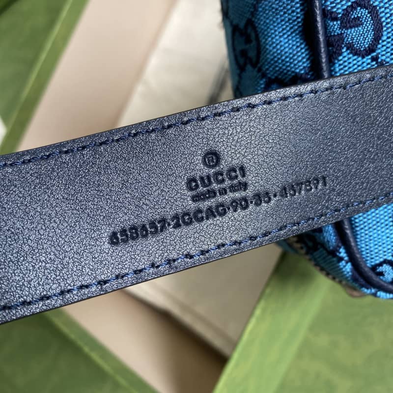 Gvc*1 GG Multicolor Belt Bag Replica Blue 658657
