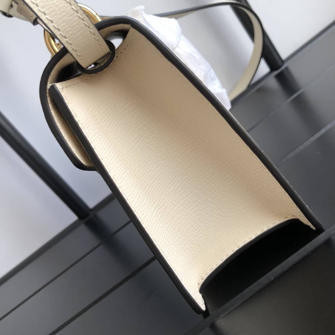 Gvc*1 Sylvie Leather Mini Shoulder Bag Replica White Beige 470270