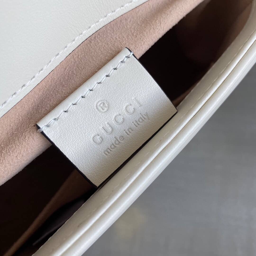 Gvc*1 GG Marmont Mini Leather Top Handle Bag Replica White 547260