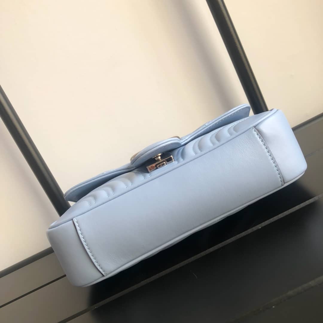 Gvc*1 GG Marmont Mini Matelasse Shoulder Bag Replica Blue 446744