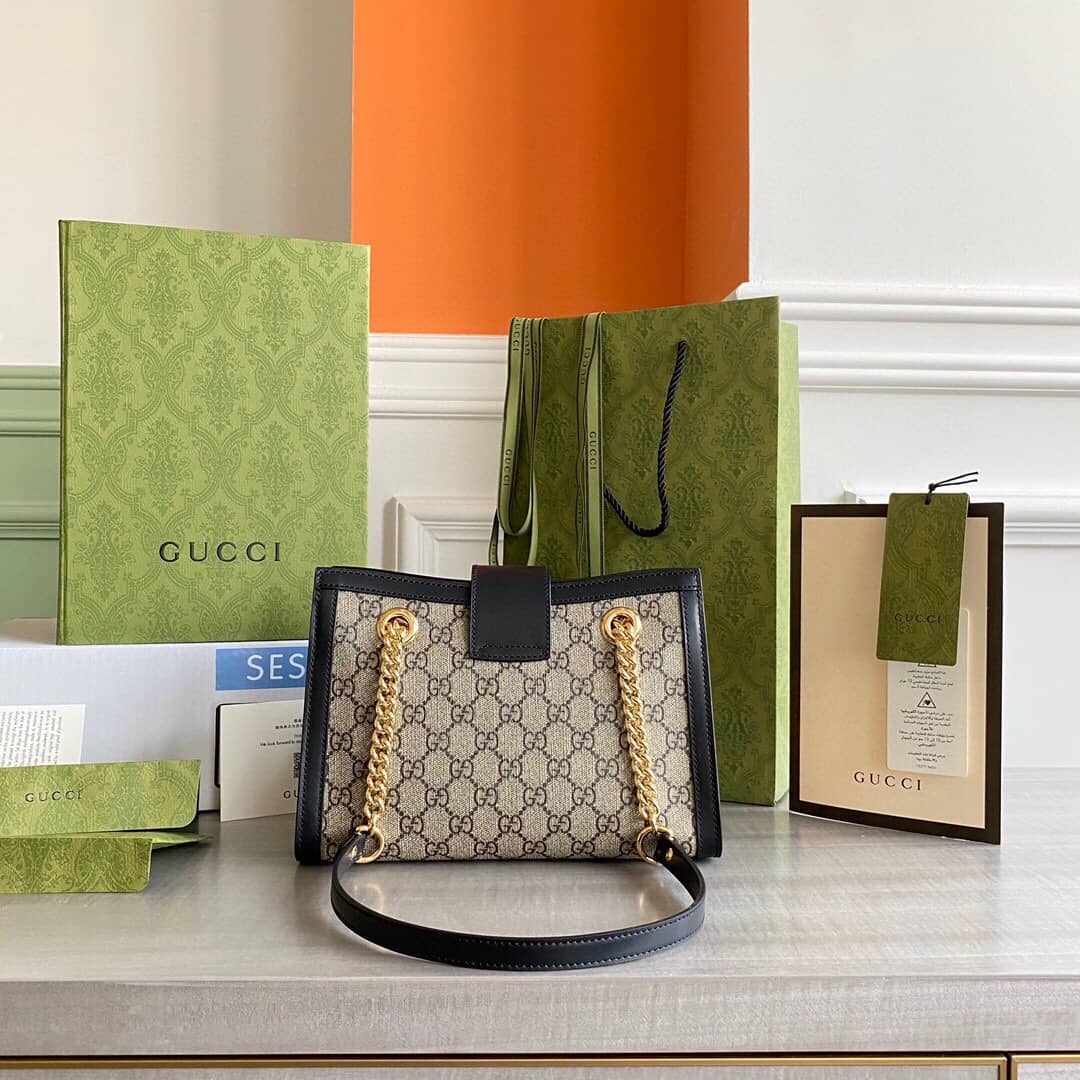 Gvc*1 Padlock Small GG Svp*me Canvas Shoulder Bag Replica Black 498156