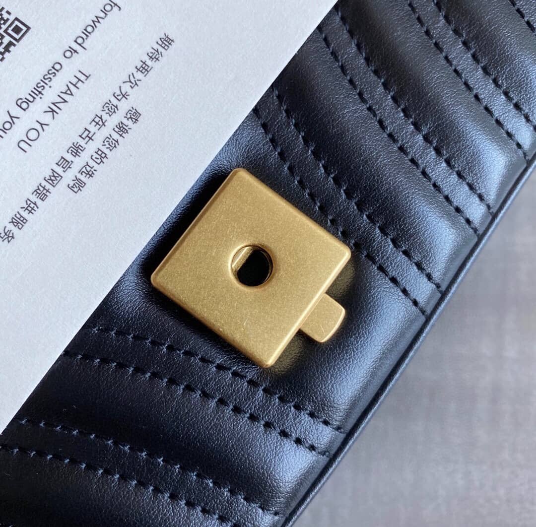 Gvc*1 GG Marmont Mini Matelasse Shoulder Bag Replica Black 446744