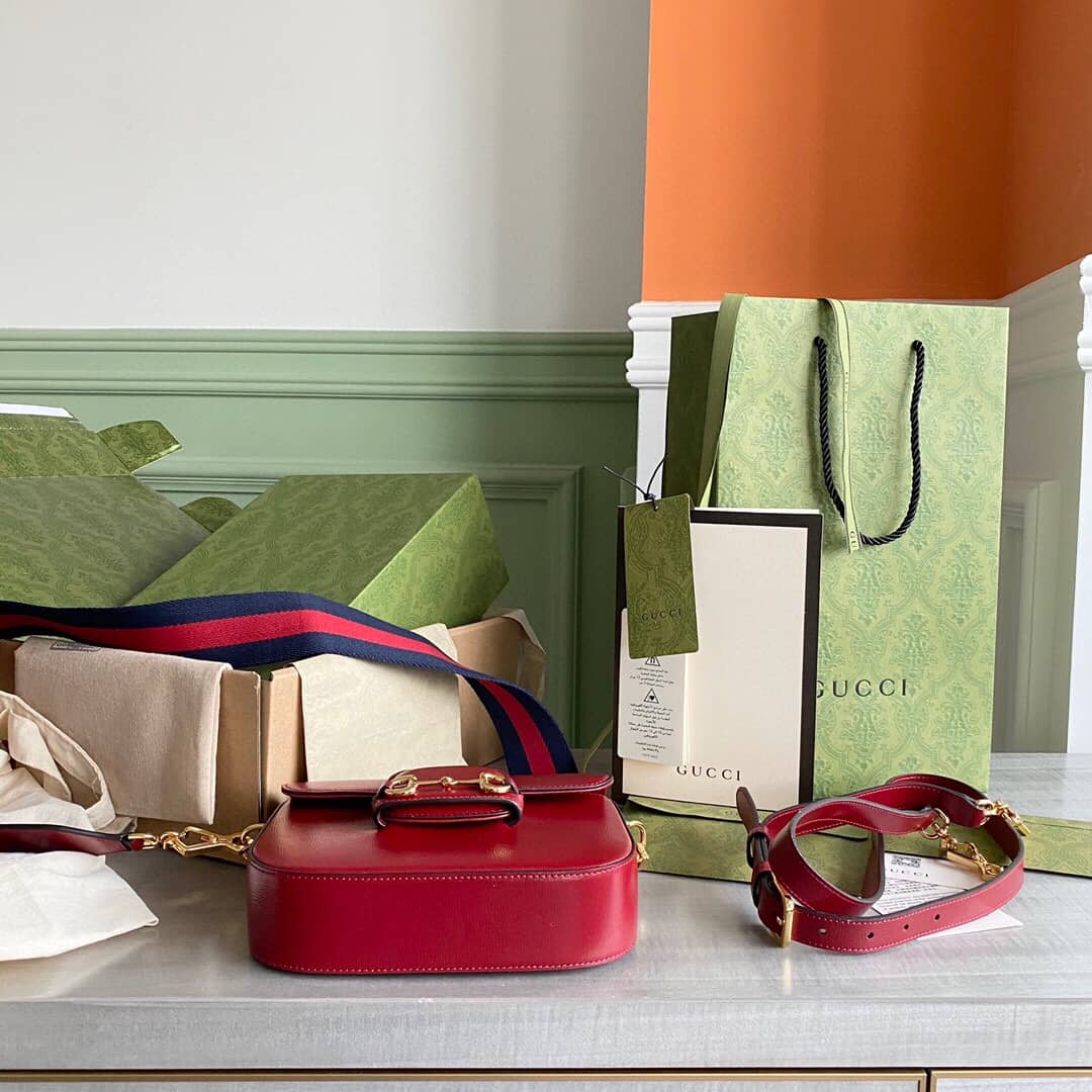 Gvc*1 Horsebit 1955 Mini Bag Replica Red 658574