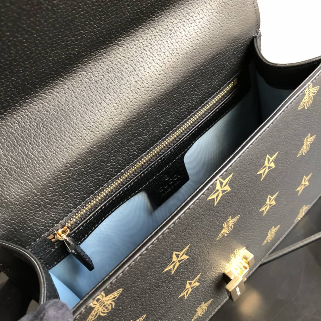 Gvc*1 Sylvie Small Leather Shoulder Bag Replica Black 524405