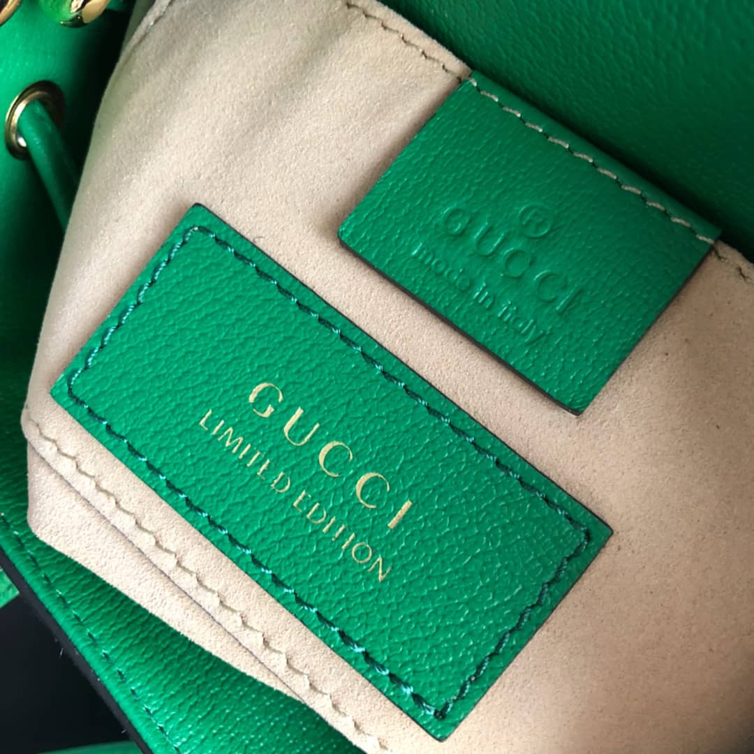 Gvc*1 Ophidia GG Flora Pattern Small Bucket Bag Replica Green 550621