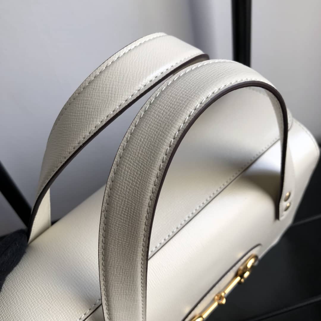 Gvc*1 Horsebit Bag Dupe 1955 Small Top Handle Replica Bag White 627323