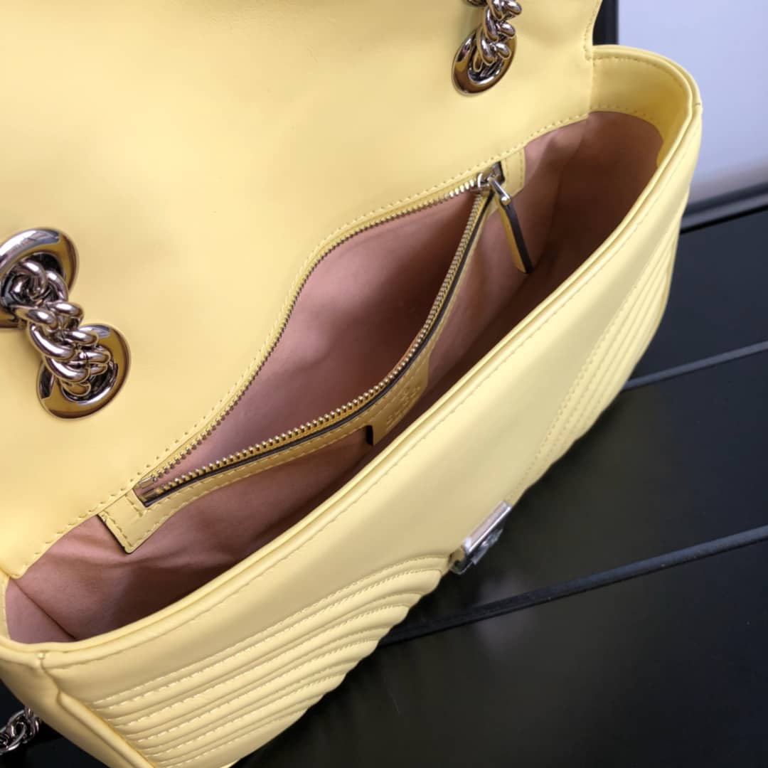 Gvc*1 GG Marmont Matelasse Shoulder Bag Replica Yellow 443497