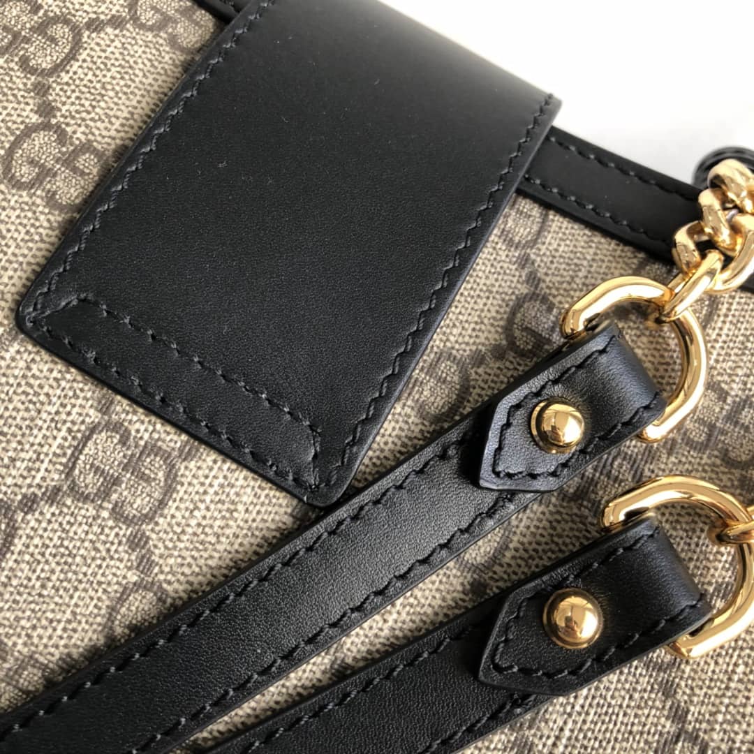 Gvc*1 Padlock Medium GG Svp*me Shoulder Bag Replica Brown Black 479197